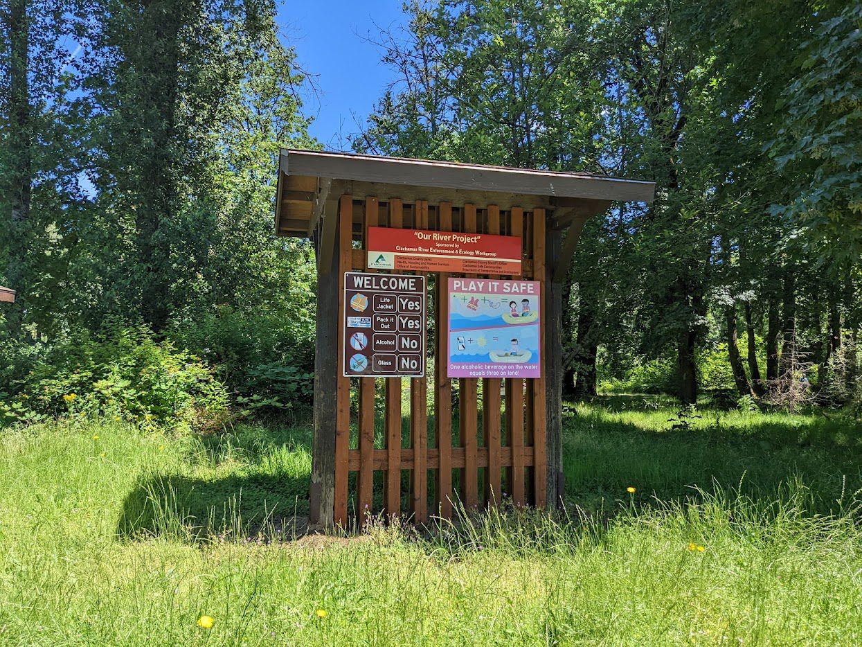 Water safety signs on the kiosk will be moved to locations closer to the river.