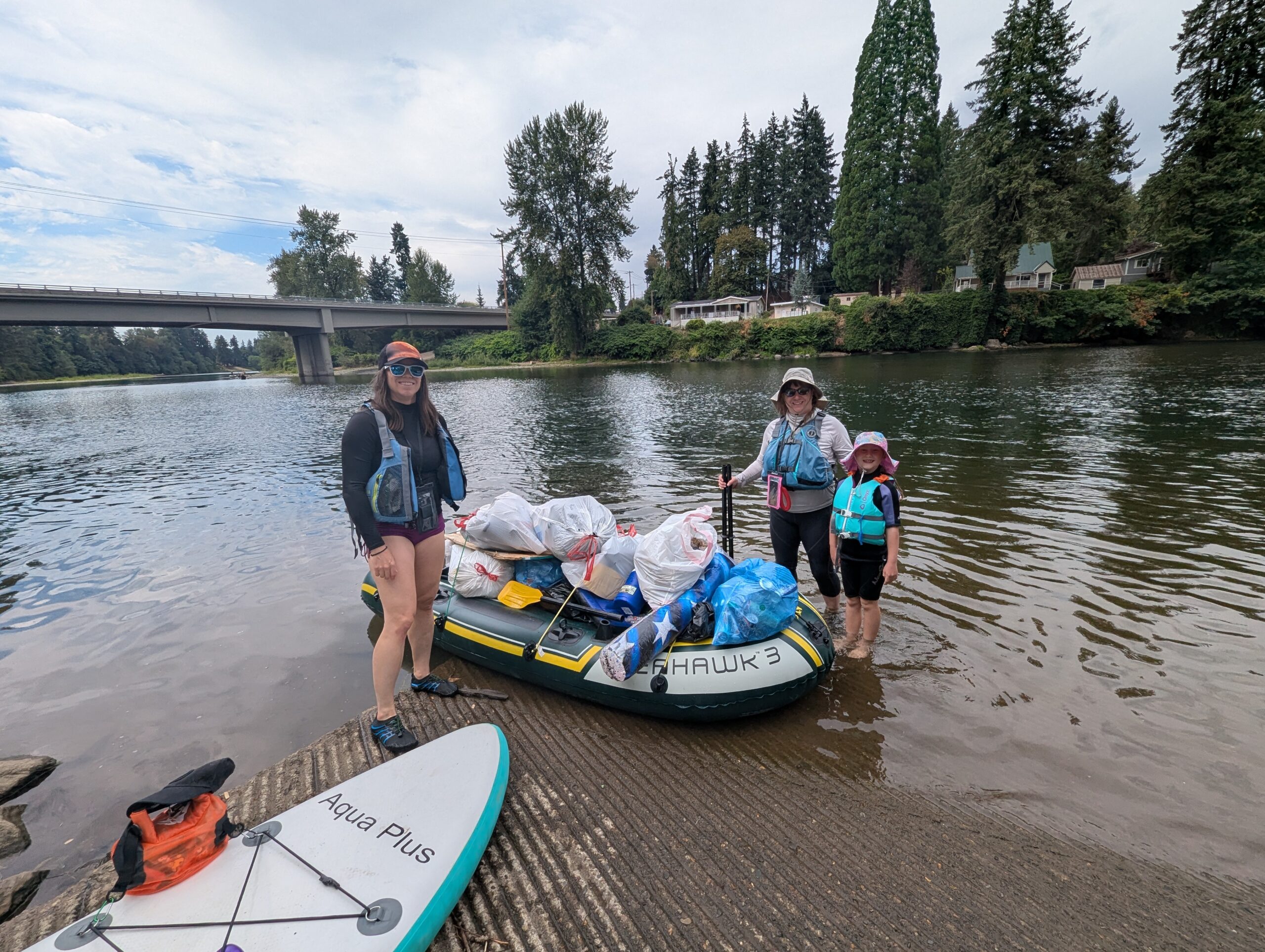 friends clean river